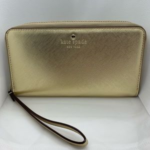 Gold Kate Spade wallet/wristlet